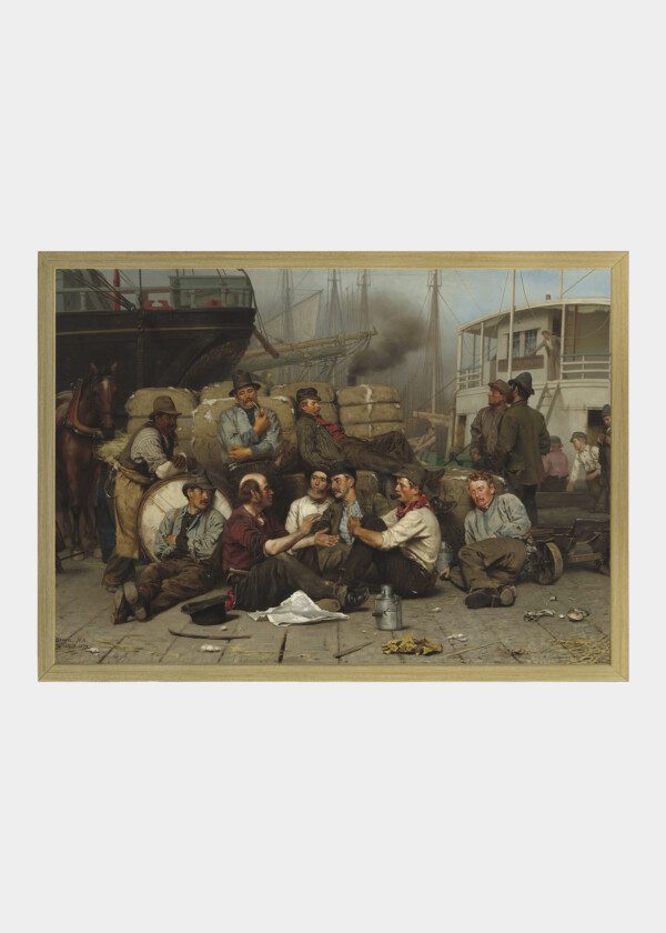 THE LONGSHOREMEN'S NOON, BY JOHN GEORGE BROWN, 1879, AMERICAN PAINTING