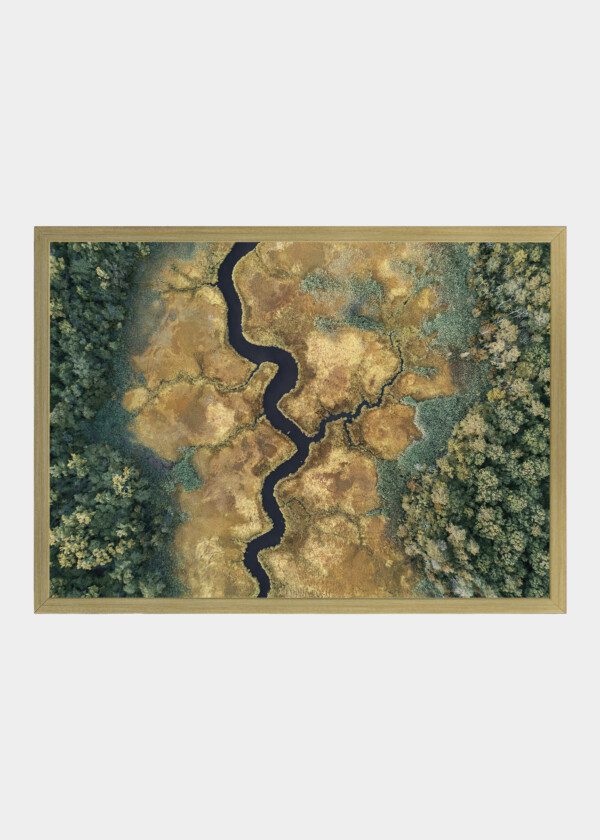 AERIAL VIEW OF A CREEK IN A SALT MARSH
