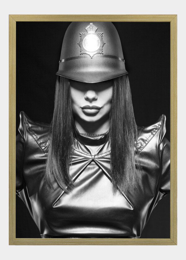 SEXY BEAUTIFUL GIRL IN HELMET OF BRITISH POLICE