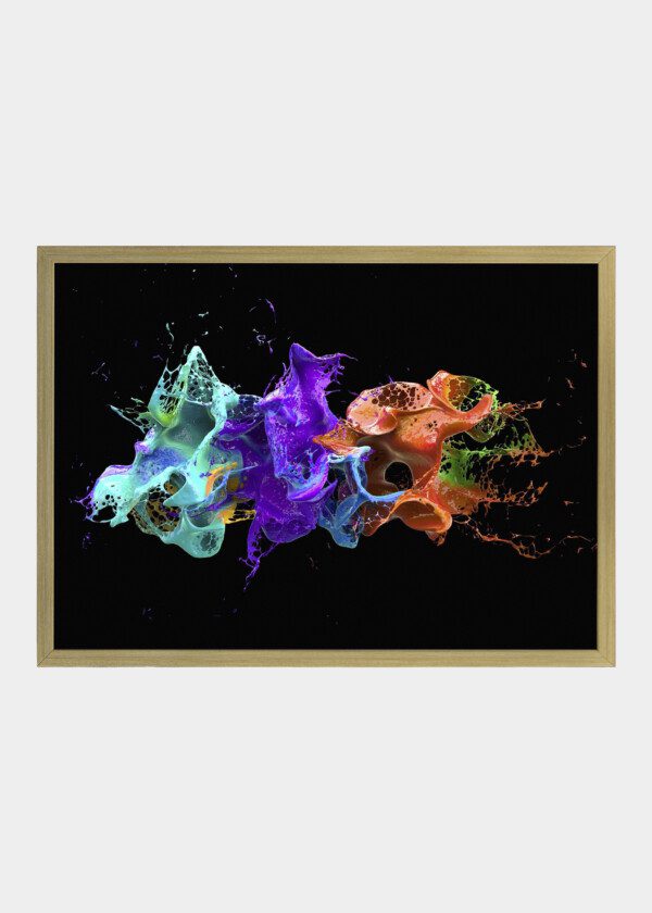 LIQUID EXPLOSION ON BLACK 3D ILLUSTRATION