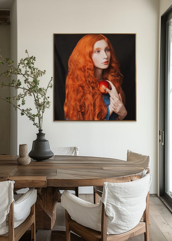 RED-HAIRED GIRL WITH PALE SKIN, BLUE EYES