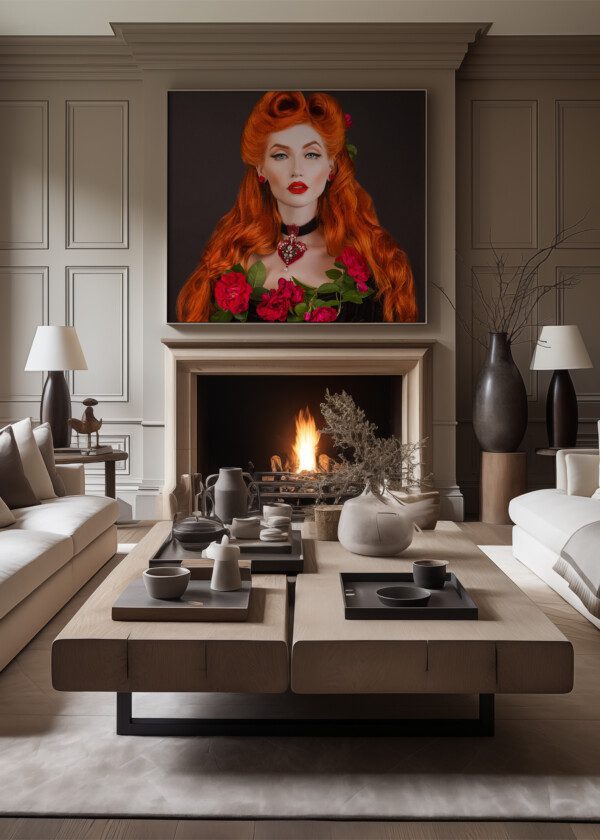 GOTHIC QUEEN WITH RED LIPS WITH STYLISH HAIRSTYLE