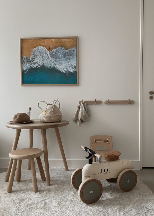 WAVES AGAINST BEACH EDGE