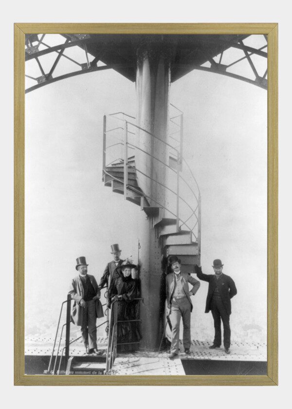 PEOPLE AROUND SPIRAL STAIRS