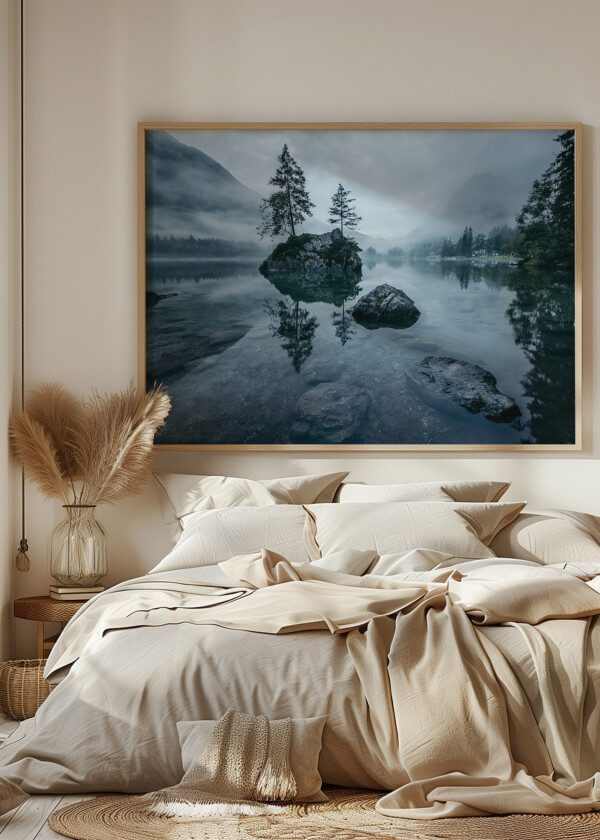 FOGGY SUNRISE HINTERSEE, BAVARIA, GERMANY
