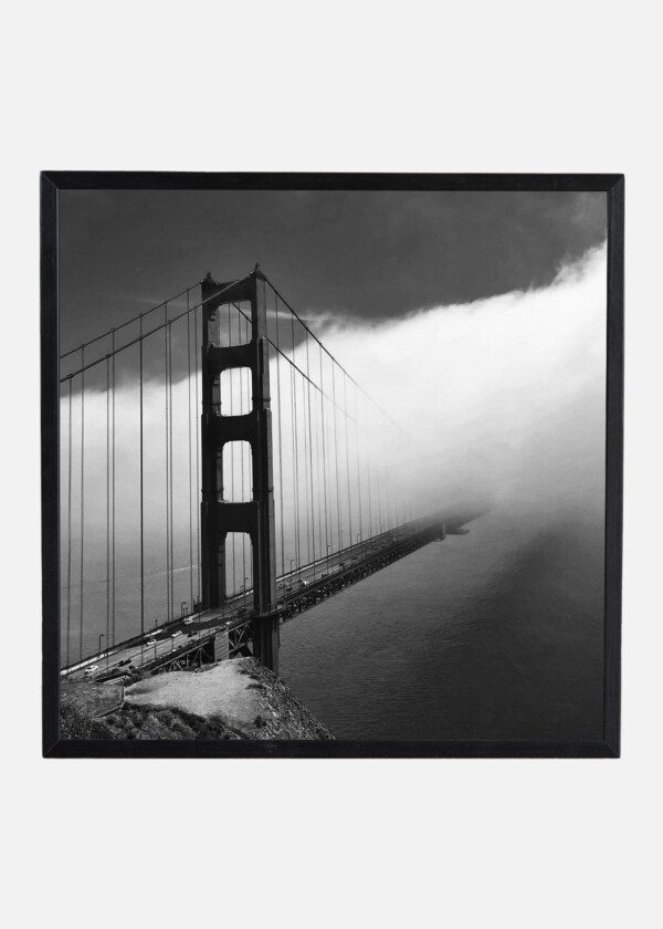 GOLDEN GATE BRIDGE SAN FRANSISCO BLACK AND WHITE MOODY FOG