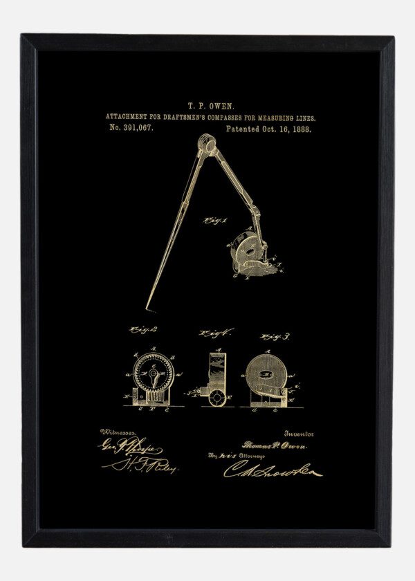 ATTACHMENT FOR DRAFTMEN'S COMPASSES FOR MEASURING LINES