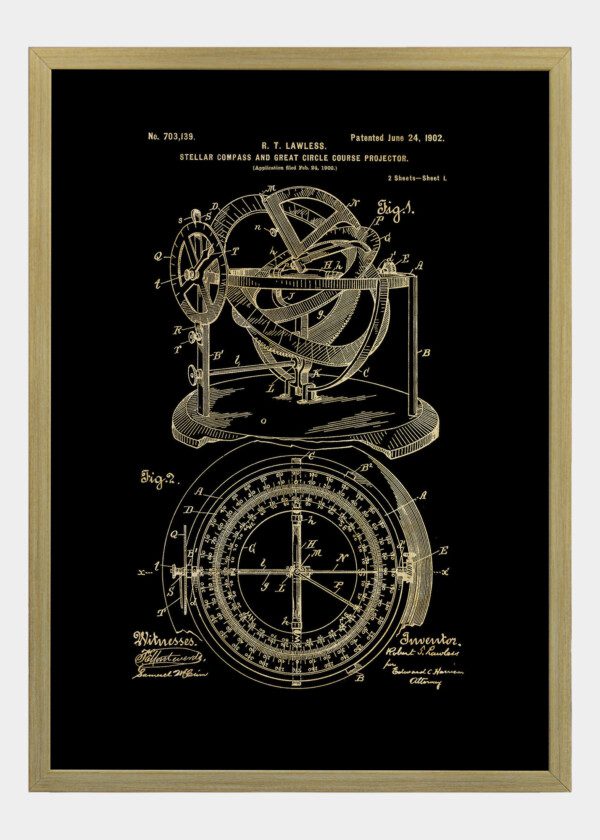 STELLAR COMPASS AND GREAT CIRCLE COURSE PROJECTOR