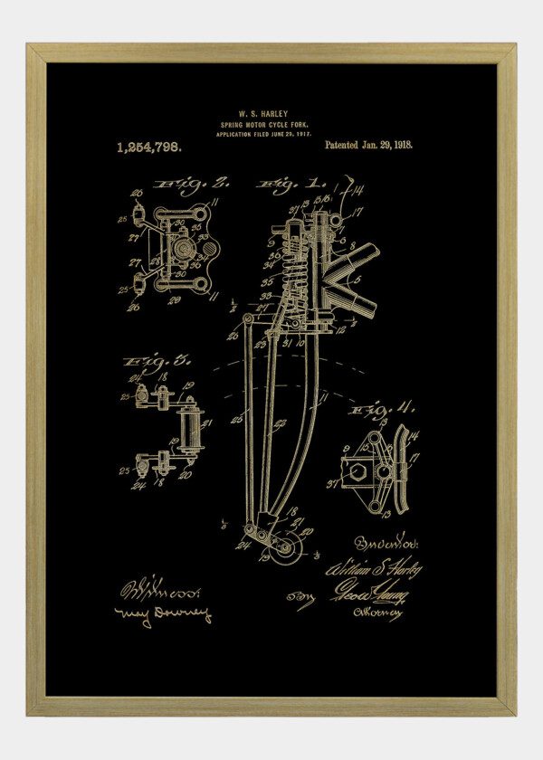 Motiv: Patent Print - W.S Harley Spring Motor Cycle Fork Fig1-4