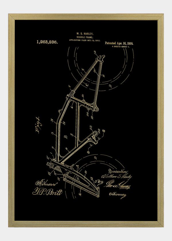 Motiv: Patent Print - W.S Harley Vehicle Frame Fig1