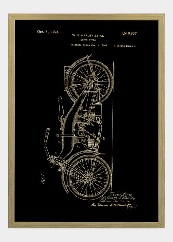 Motiv: Patent Print - W.S Harley Motor Cycle Fig 1