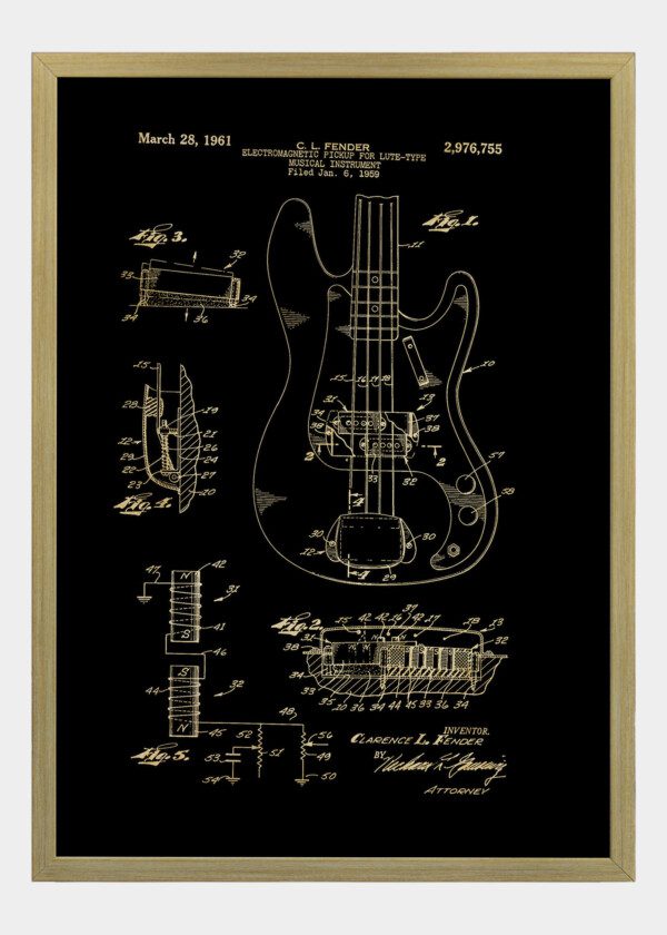 Motiv: Patent Print - Electric guitar 1961