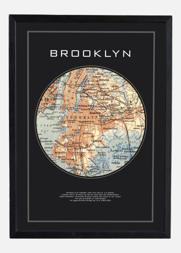 Motiv: Hundraårig rund karta över Brooklyn.