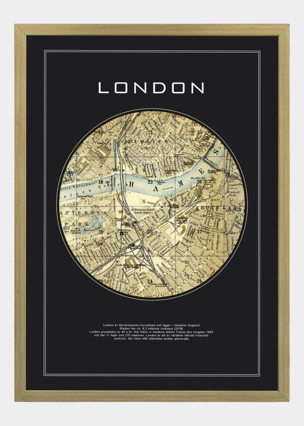 Motiv: Hundraårig rund karta över London.