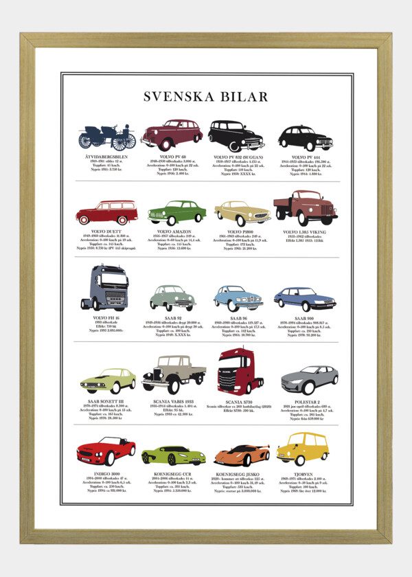 Motiv: Svenska bilar genom tiderna